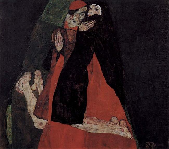 Kardinal und Nonne oder Die Liebkosung, Egon Schiele